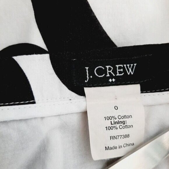 J. CREW Scroll Floral A-Line Mini Skirt B&W Sz 0 - Picture 8 of 8